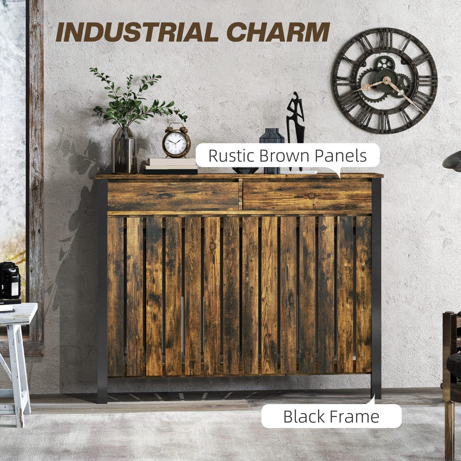 Practical Radiator Cover with a Rustic Industrial Look - image 4
