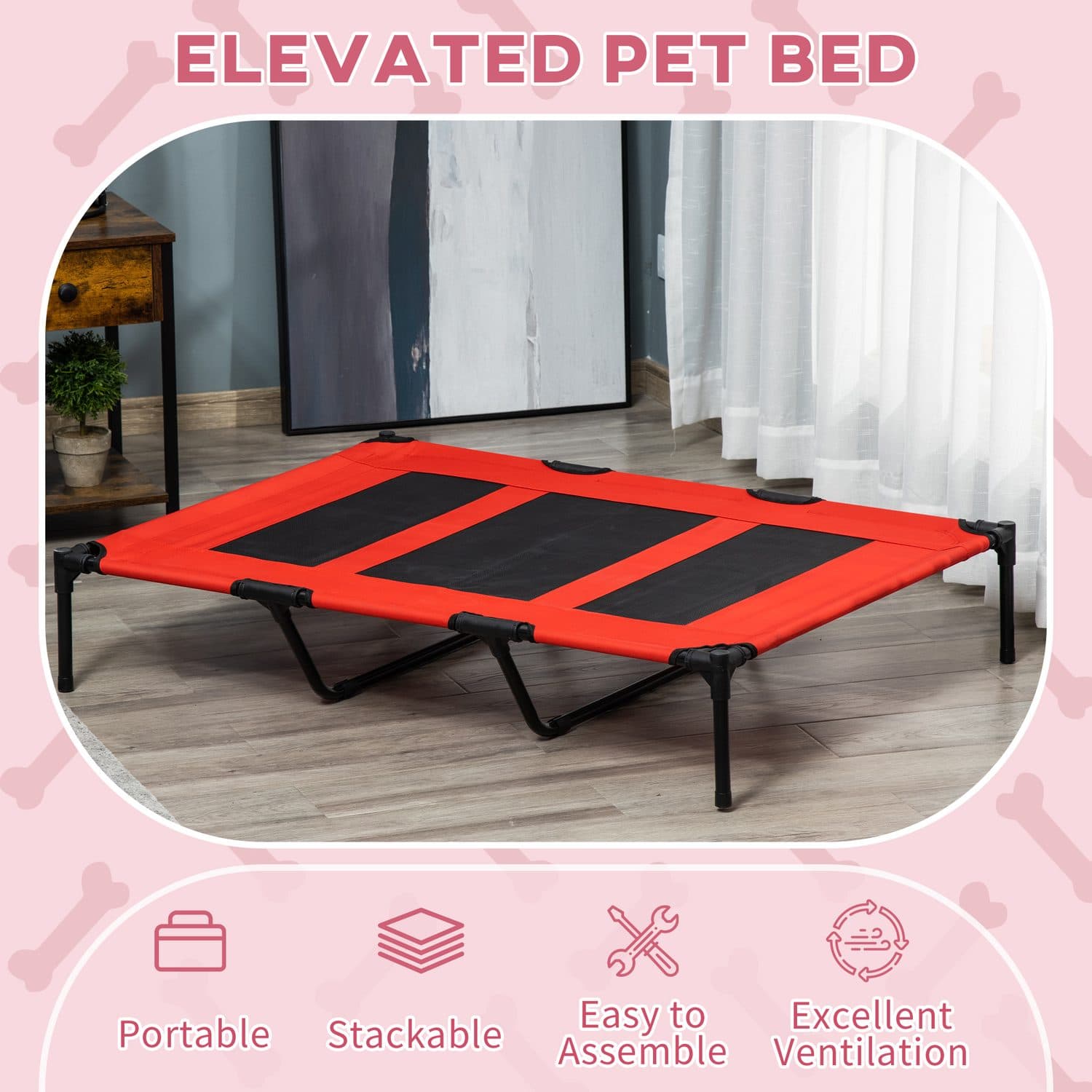 PawHut Raised Cooling Dog Bed for Indoor and Outdoor Use - image 5