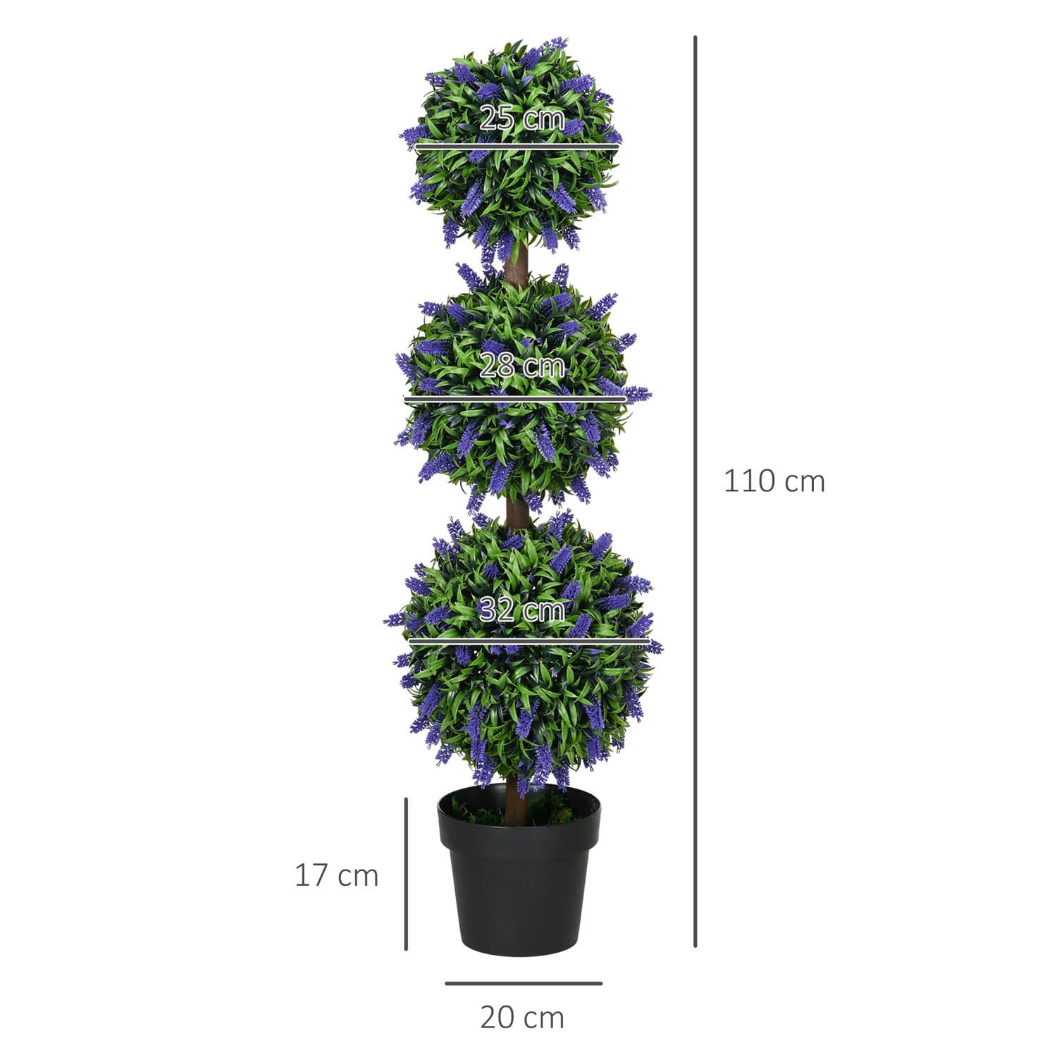 110cm Faux Lavender Topiary Trees - image 3