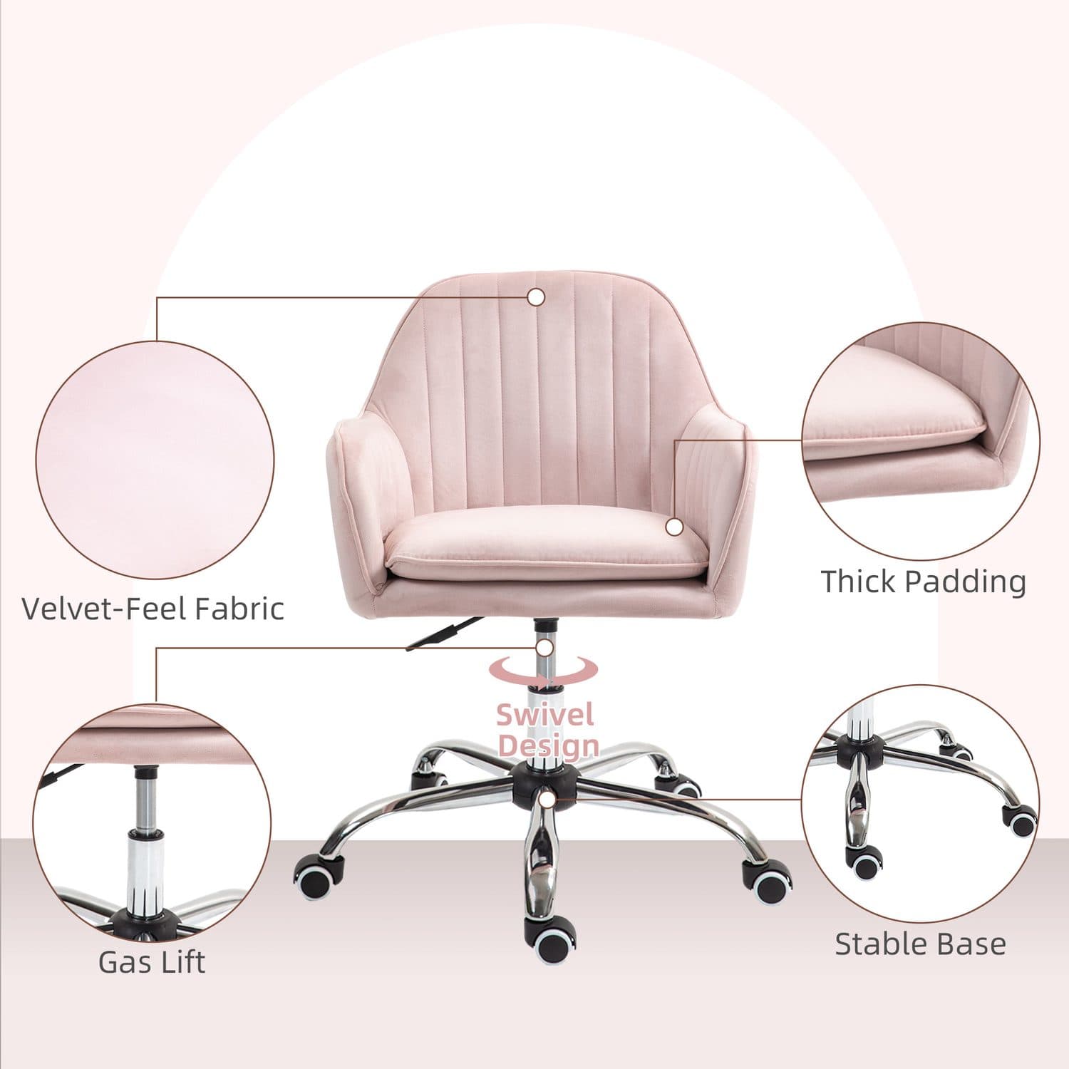 Pink Velvet Tub Chair - image 2