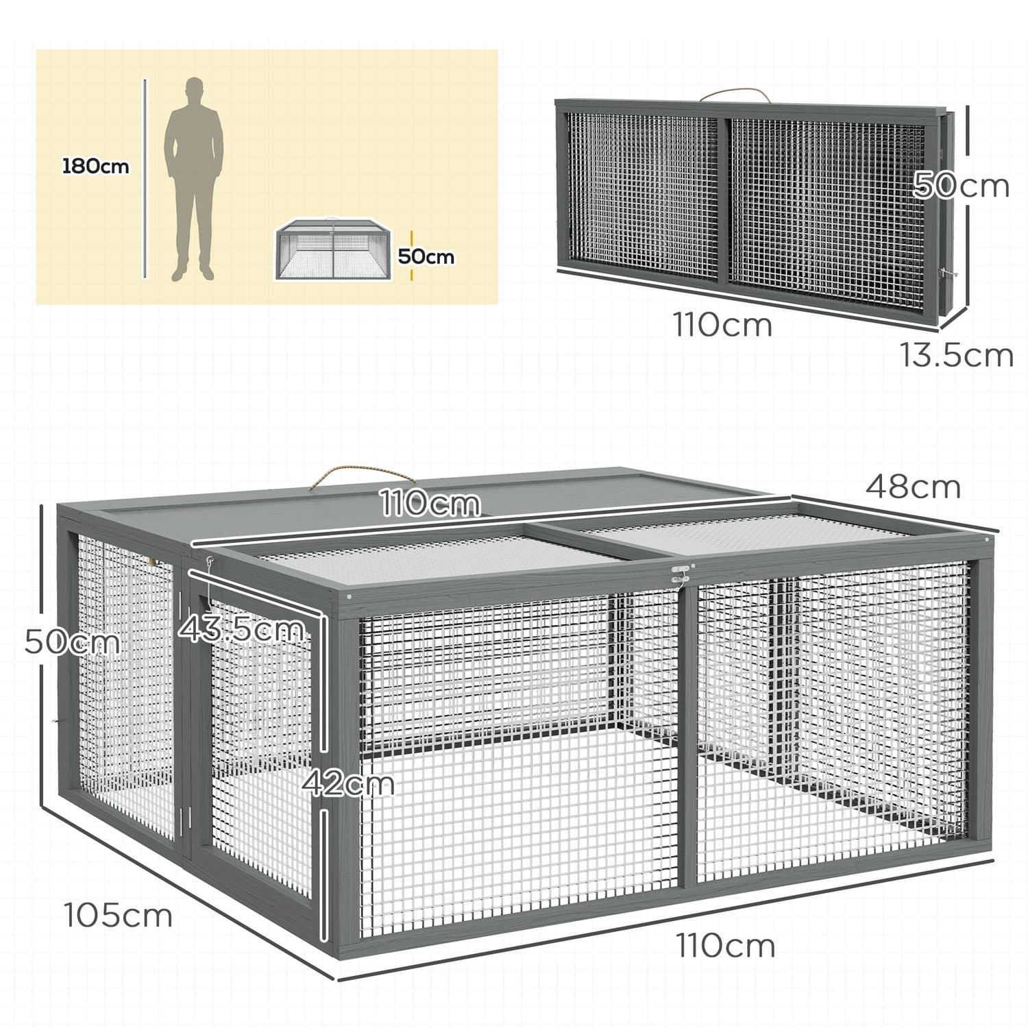 Foldable Wooden Rabbit Hutch for Multiple Rabbits - image 4