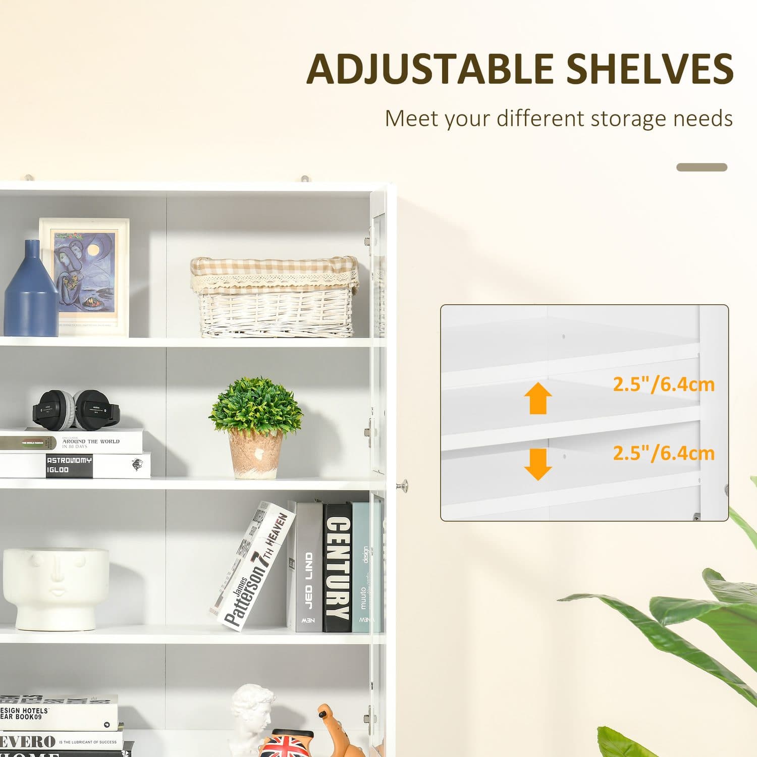 Modern White Glass Display Cabinet for Effortless Organisation - image 5