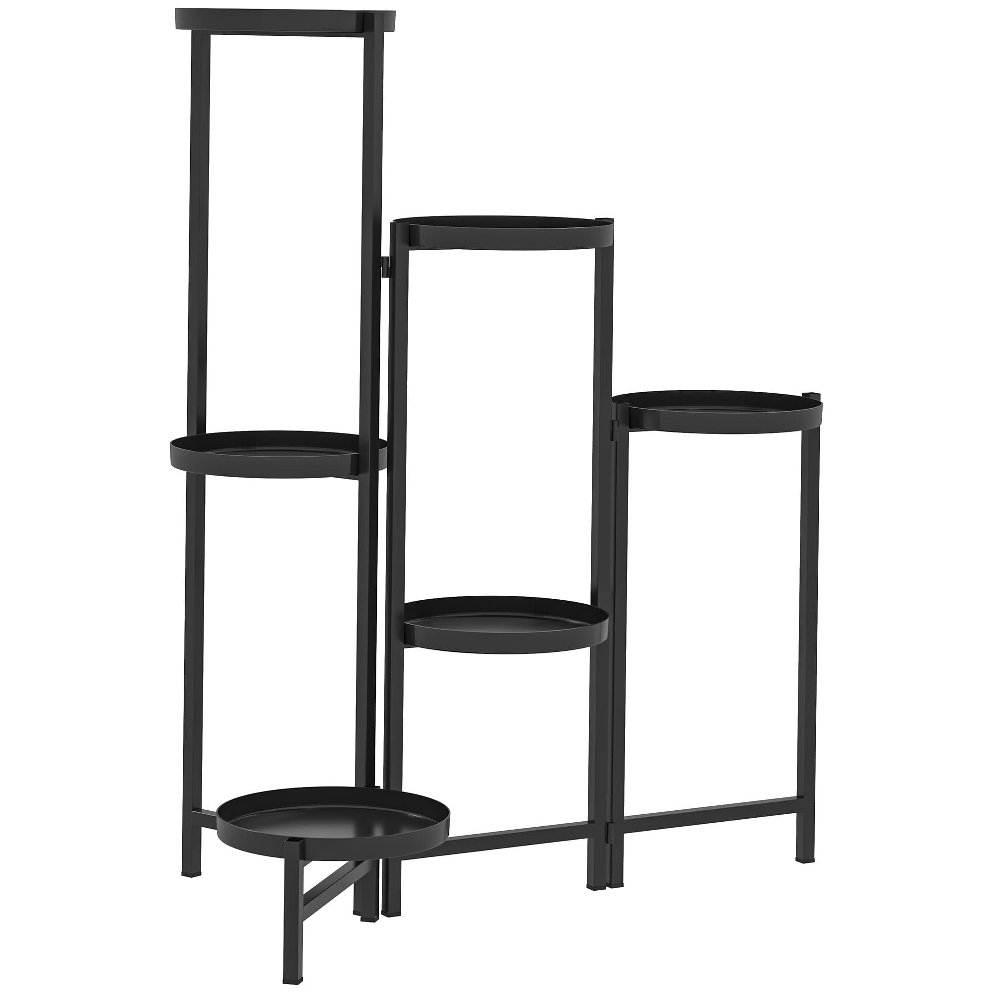 Show Off Your Plants With a Foldable Four-Tier Metal Stand
