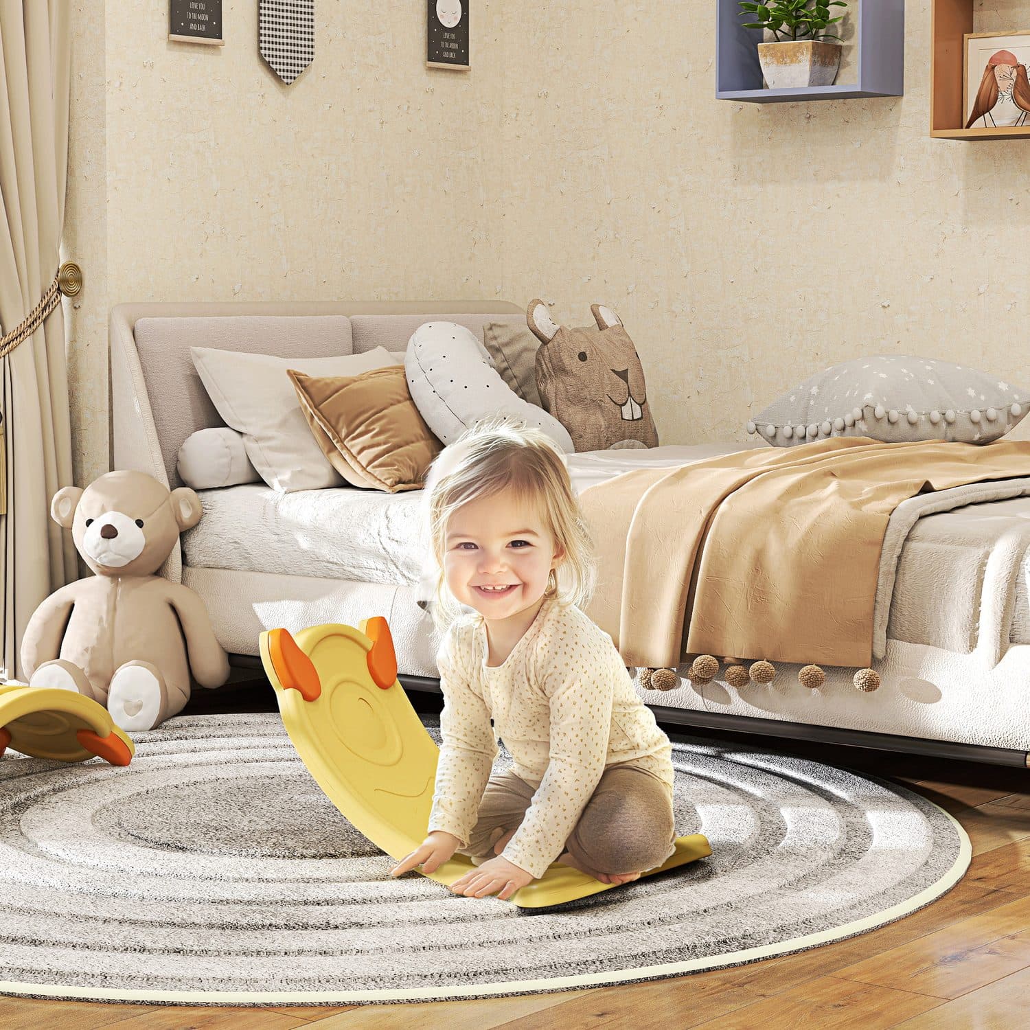 Rocking Balance Board for Toddlers and Children, Yellow - image 3