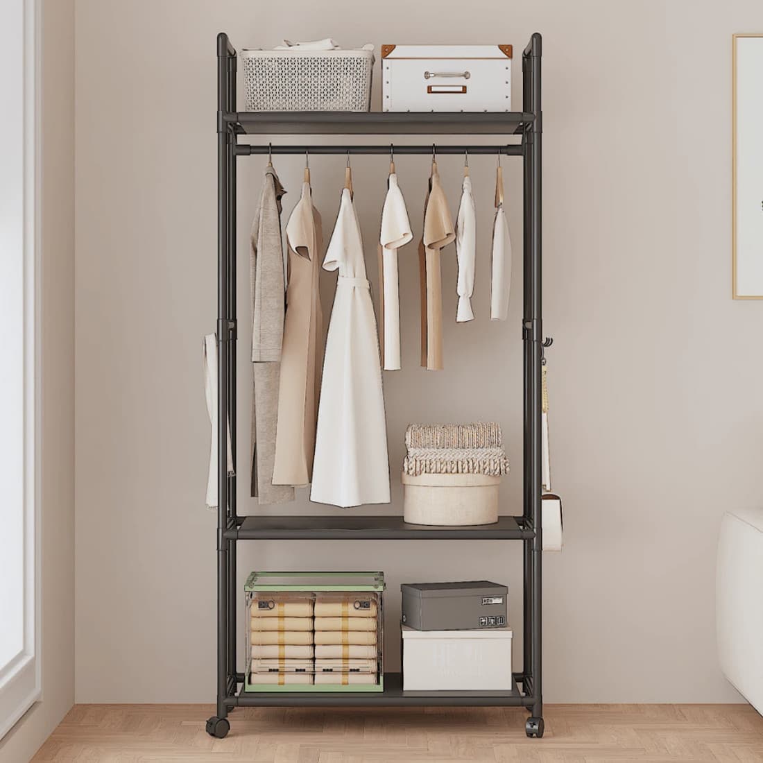 A Freestanding Clothes Rail with Shelves That Moves Where You Need It - image 1