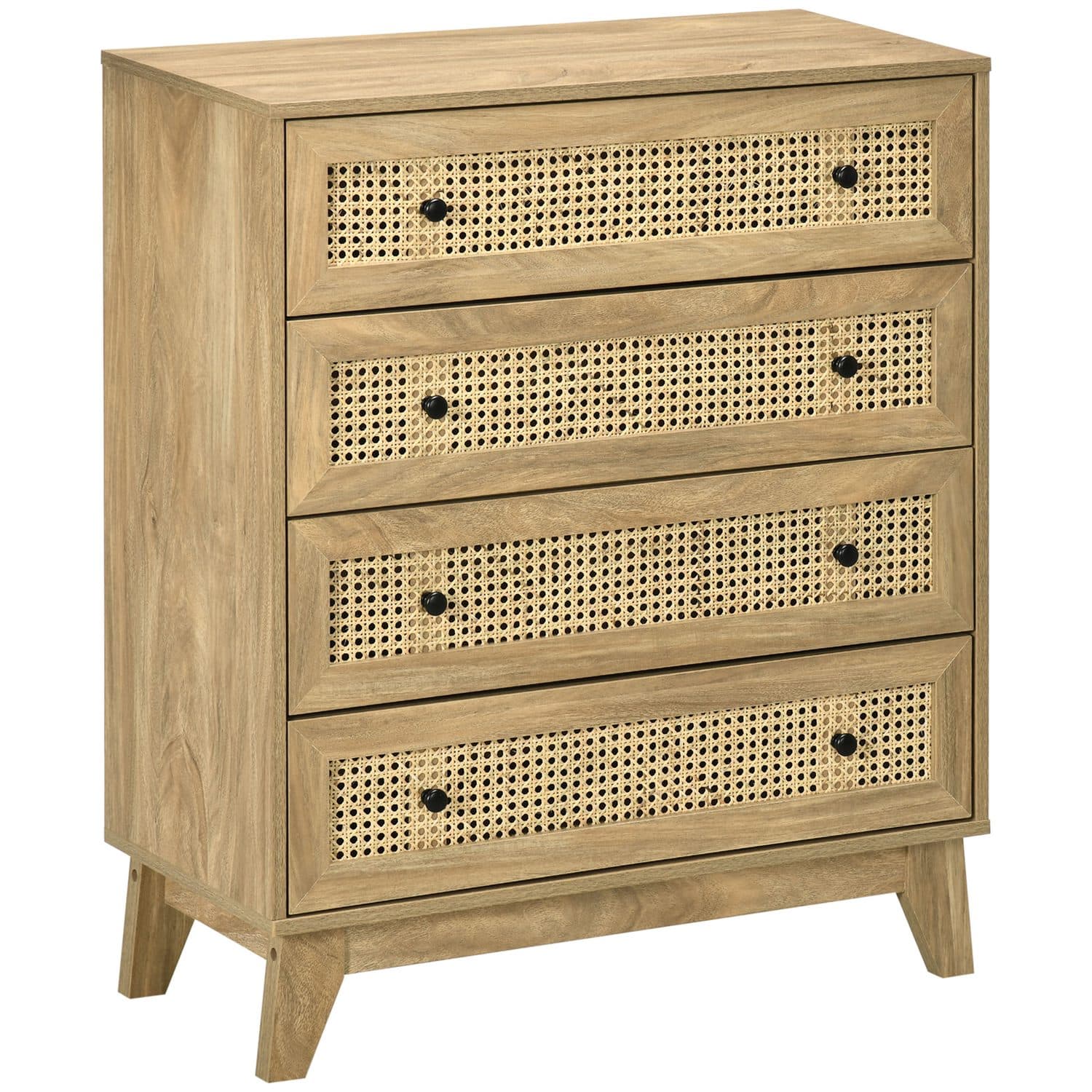 Natural Rattan 4-Drawer Cabinet