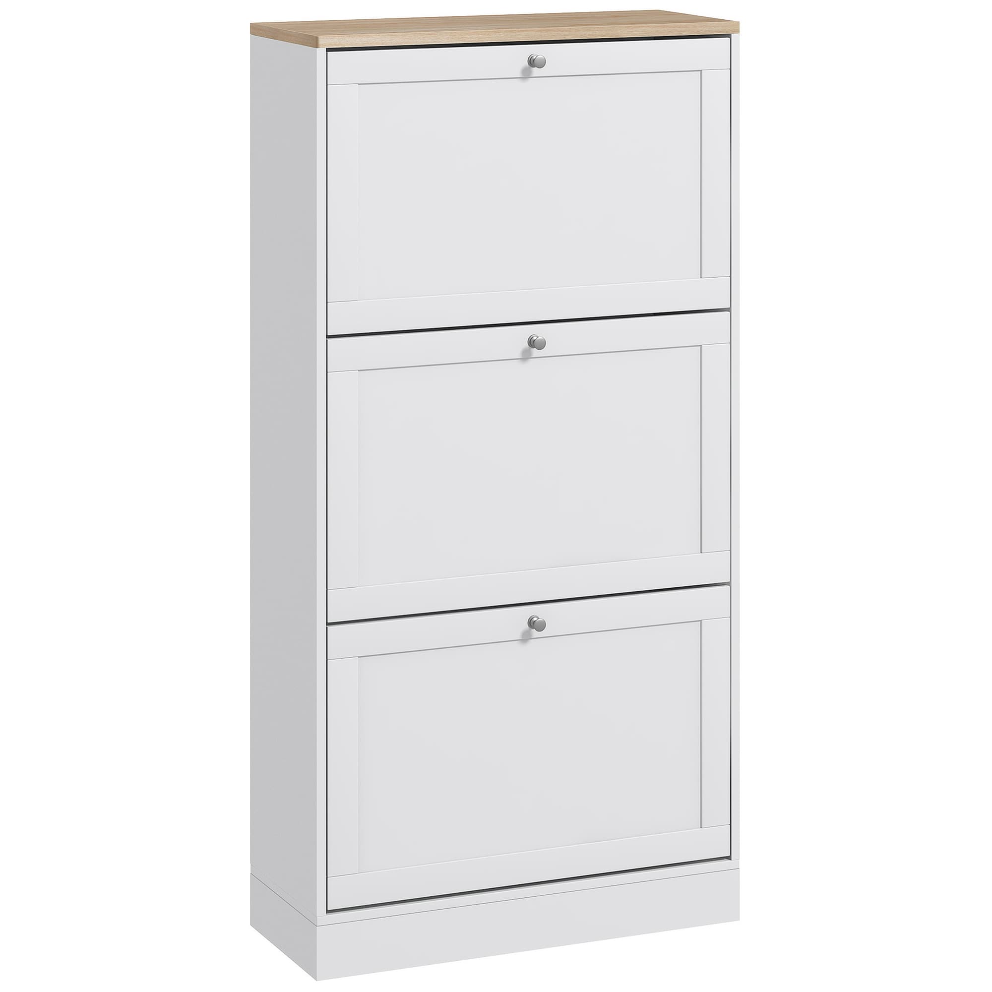 Slim White Shoe Cabinet