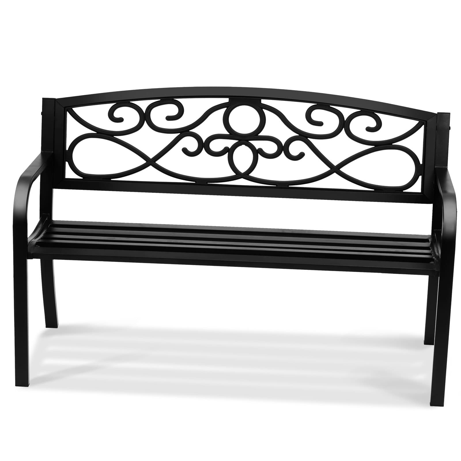 50-Inch Metal Garden Bench for Effortless Relaxation