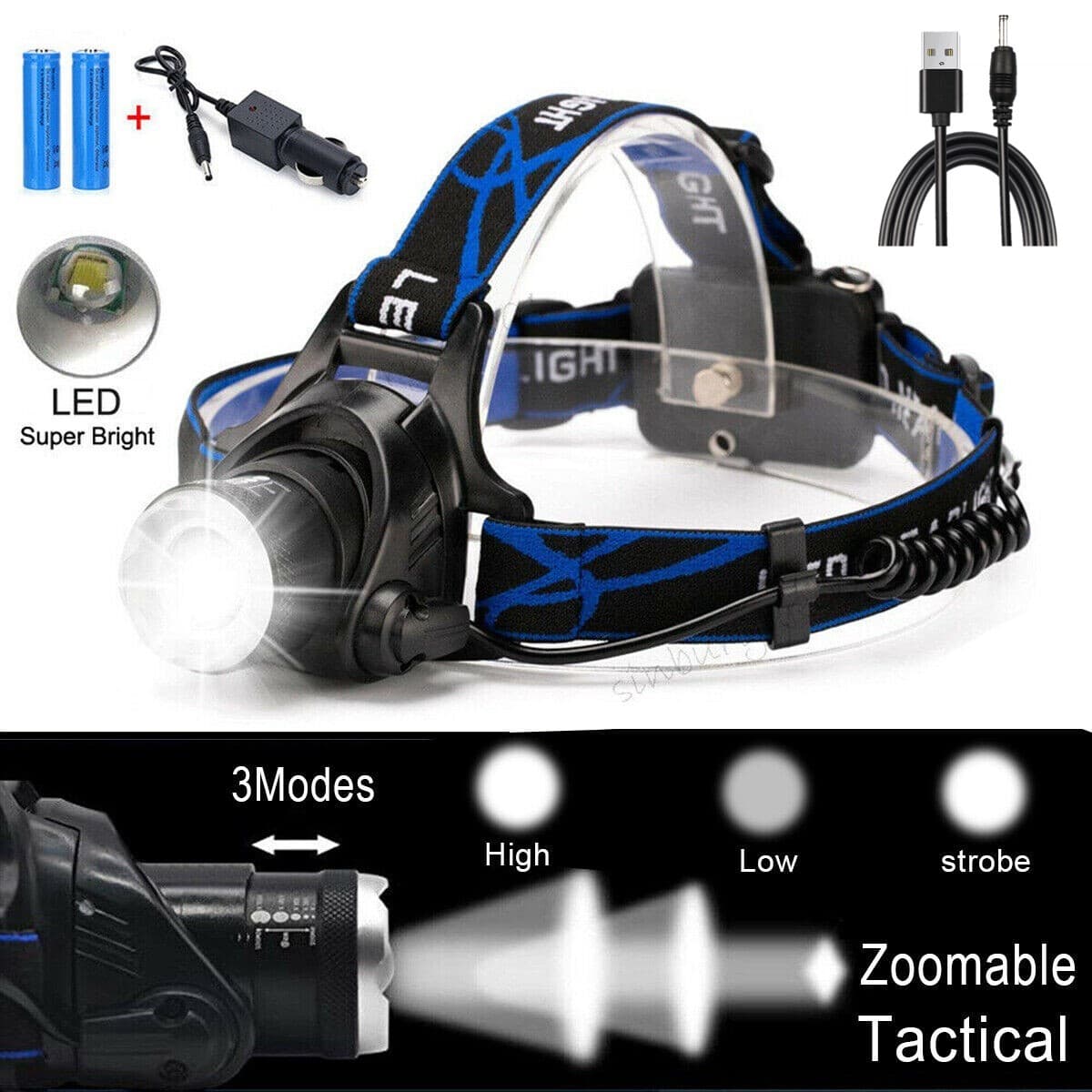 Hands-Free Rechargeable Head Torch for Outdoors - image 10
