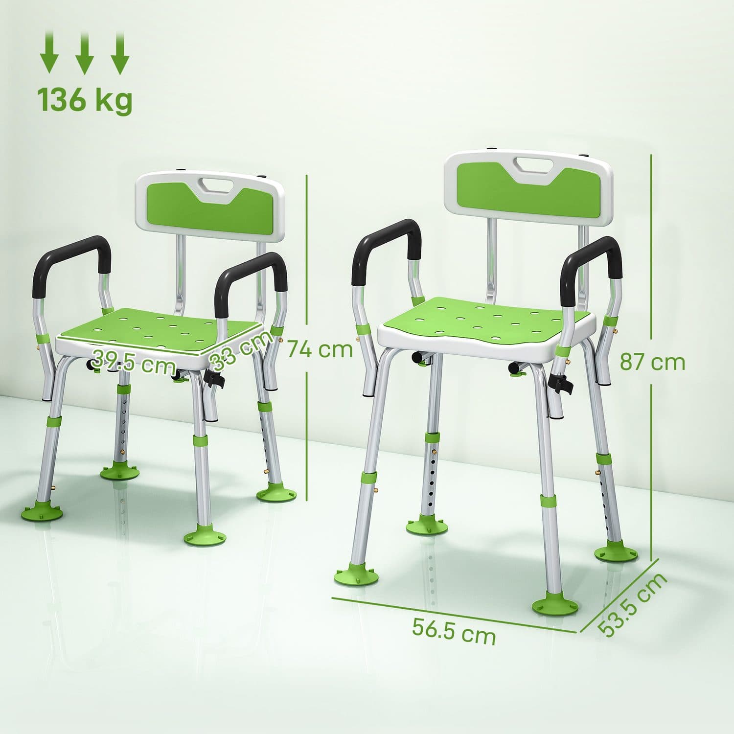 Stable Shower Chair for the Elderly with Adjustable Height - image 2