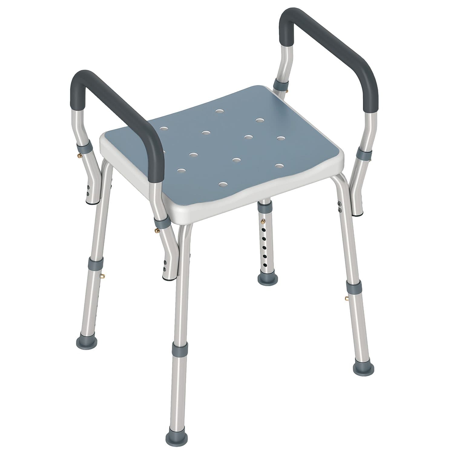 Adjustable Light Blue Bath Seat with Armrests - Blue