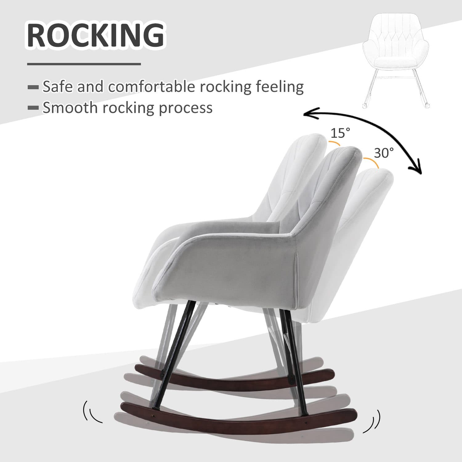 Grey Rocking Accent Chair - image 2