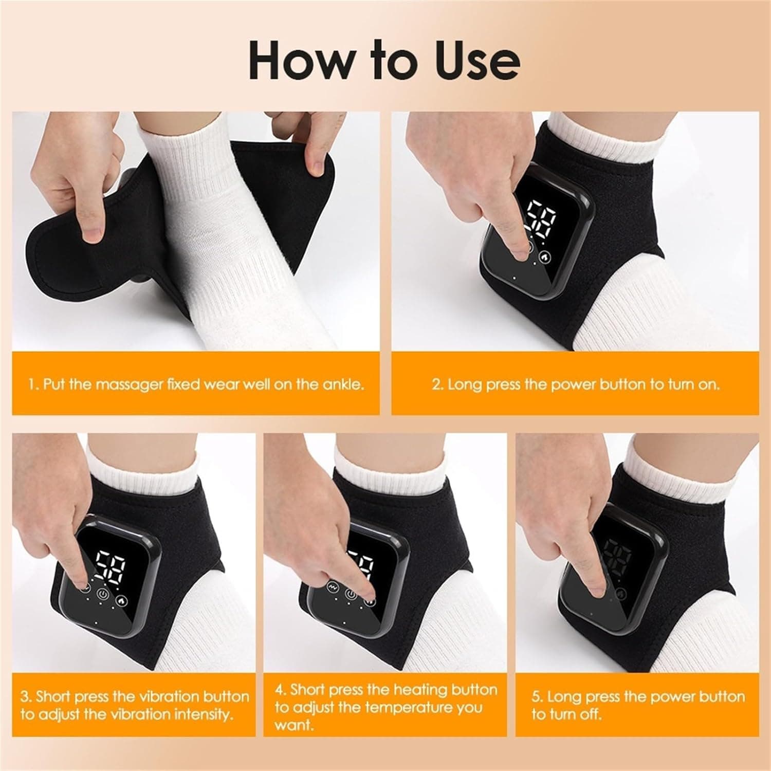 Cordless Ankle Heating Pad Massager Pair - image 4
