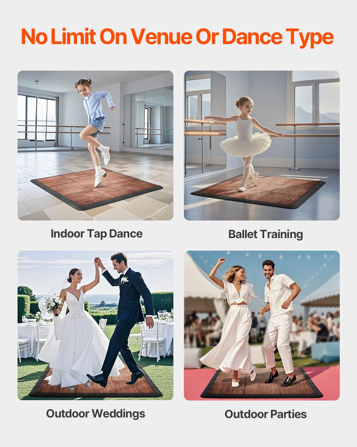 Portable Interlocking Dance Floor (25-Piece Tile Kit) - image 3