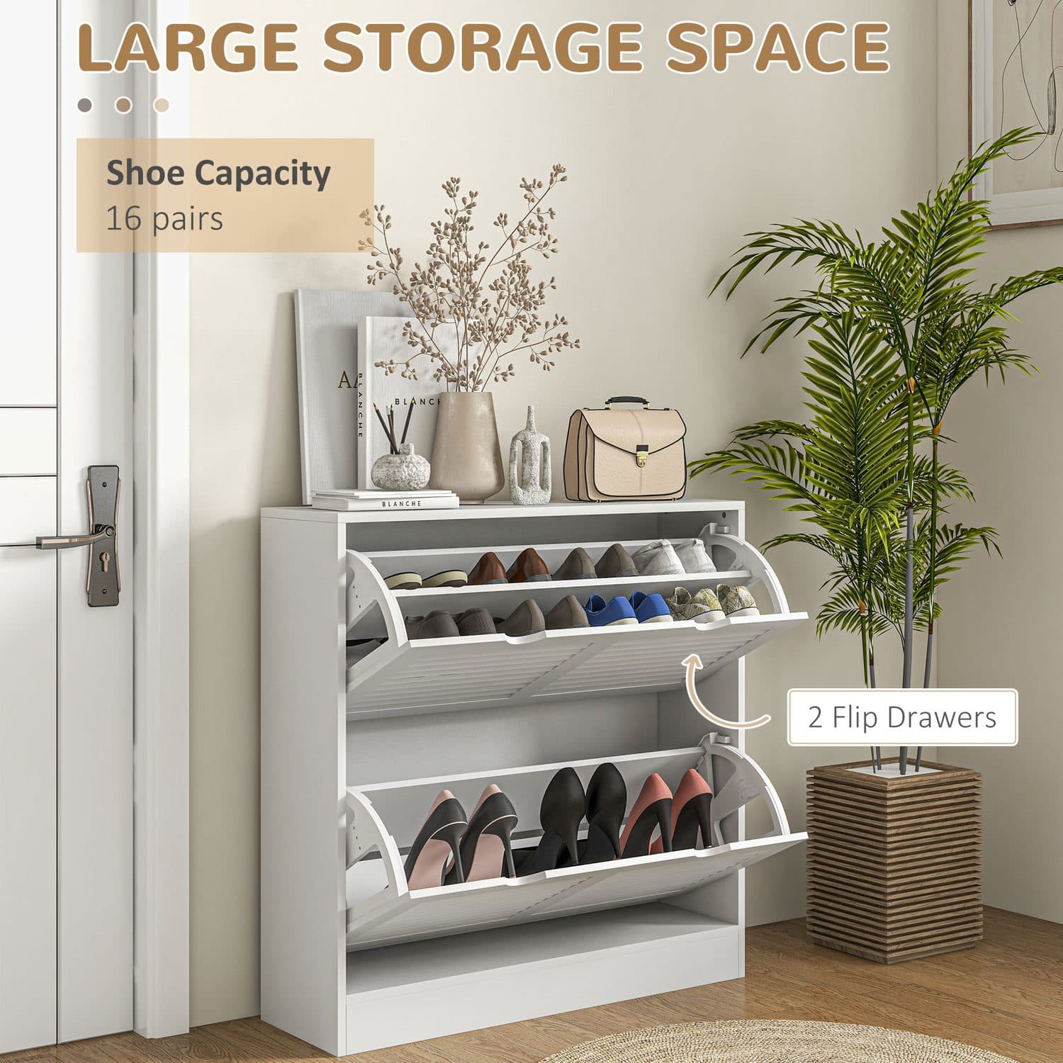 Narrow White Shoe Cabinet - image 4