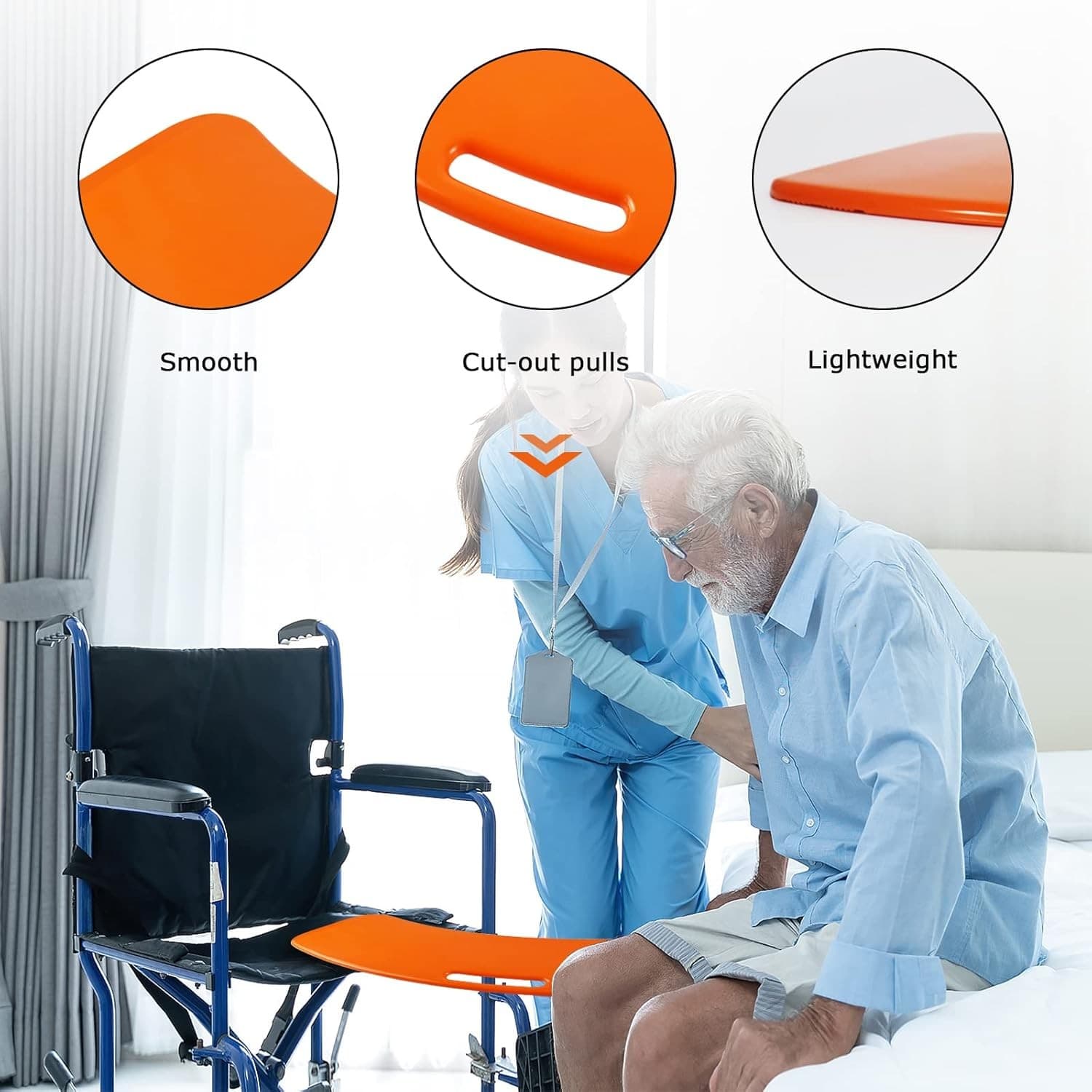 Curved ABS Transfer Board for Bed-to-Wheelchair Lateral Transfers - image 3