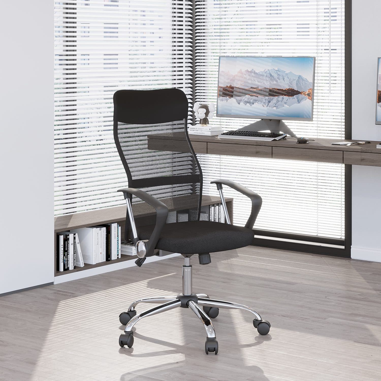 Engineered for Comfort: Ergonomic Black Mesh Office Chair - image 4