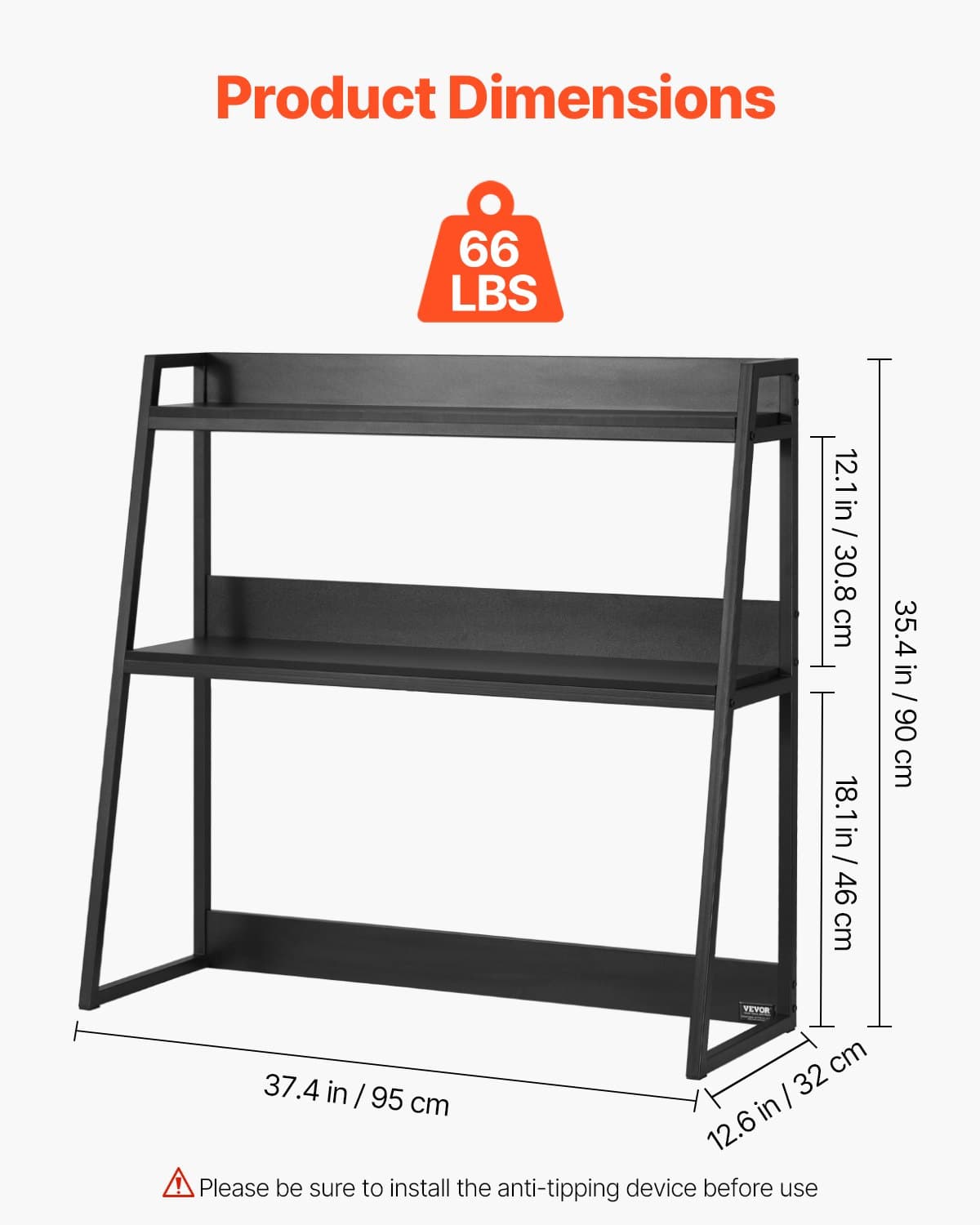2-Tier Black Bookshelf Hutch - image 2