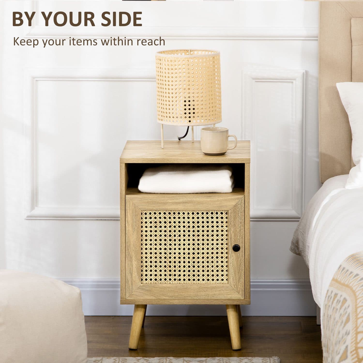 Natural Rattan Bedside Tables - image 1