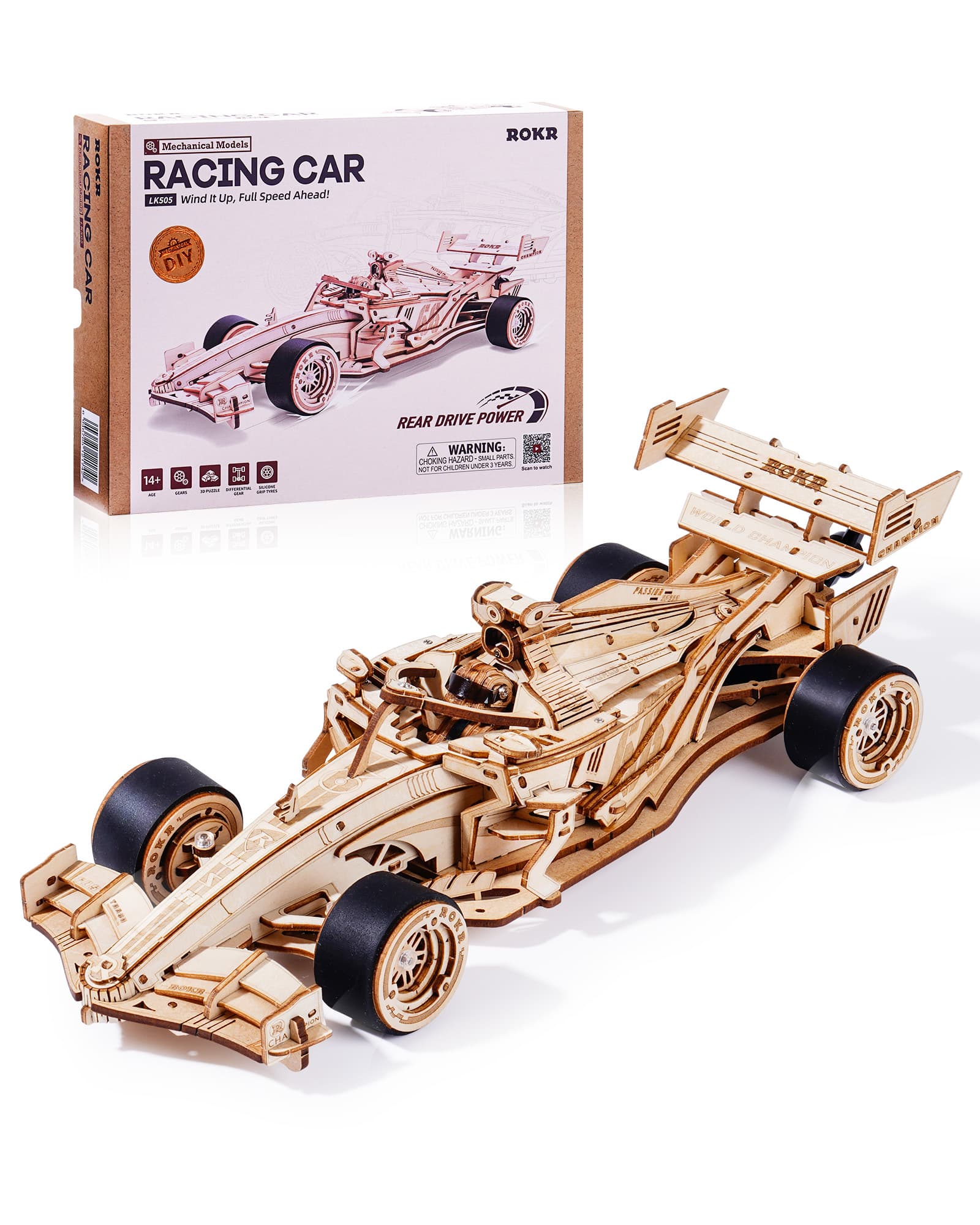 Wooden Racing Car Model Kit to Build