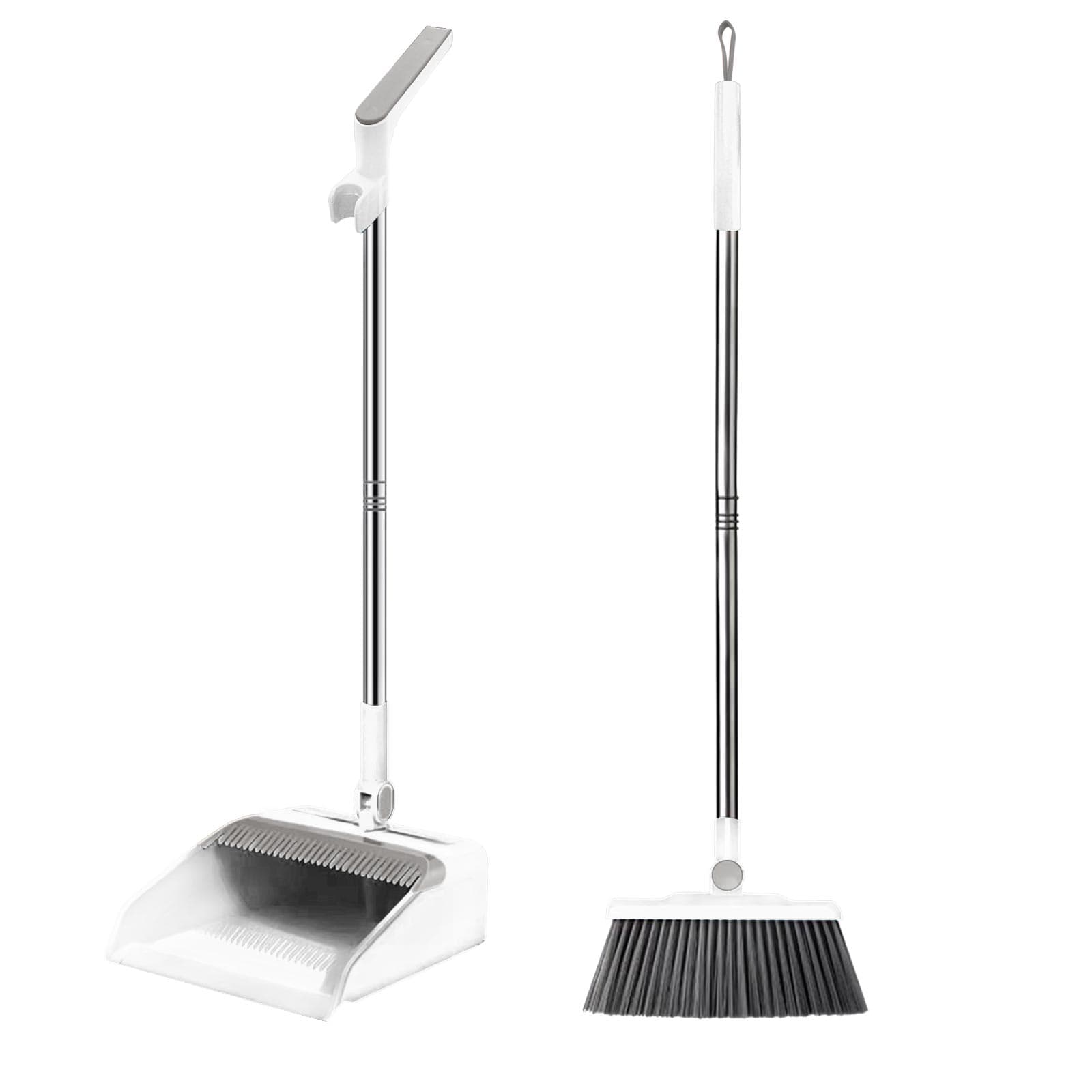 Tall Stand-Up Broom and Dustpan Set for Everyday Tidying