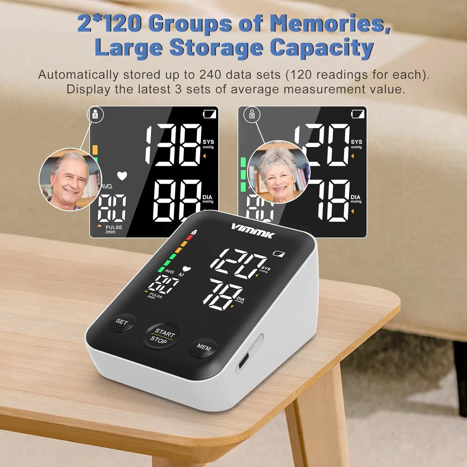 Home Blood Pressure Monitor with Large Backlit Display - image 6