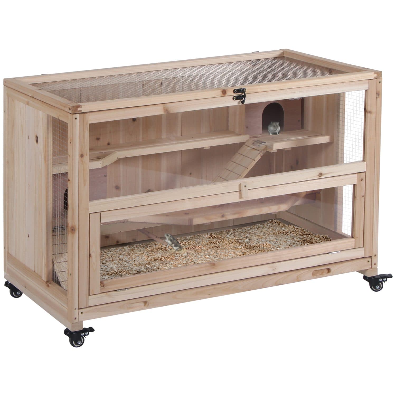 PawHut Three-Level Hamster Cage for Small Animals
