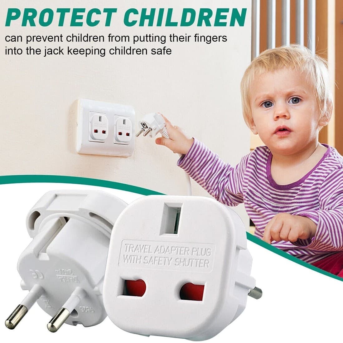 White UK to EU Travel Adaptors for Family Trips - image 1
