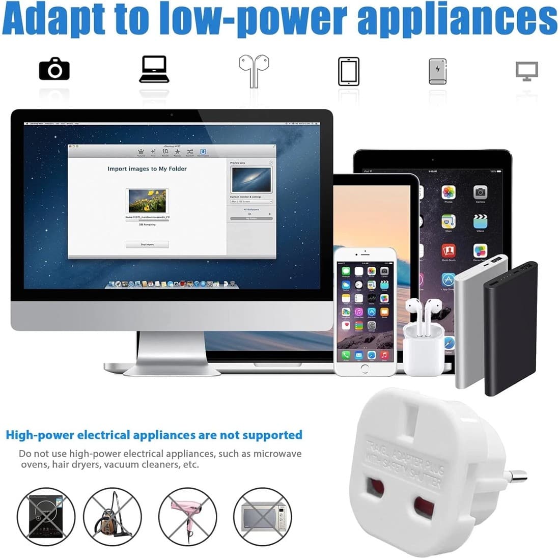 White UK to EU Travel Adaptors for Family Trips - image 3