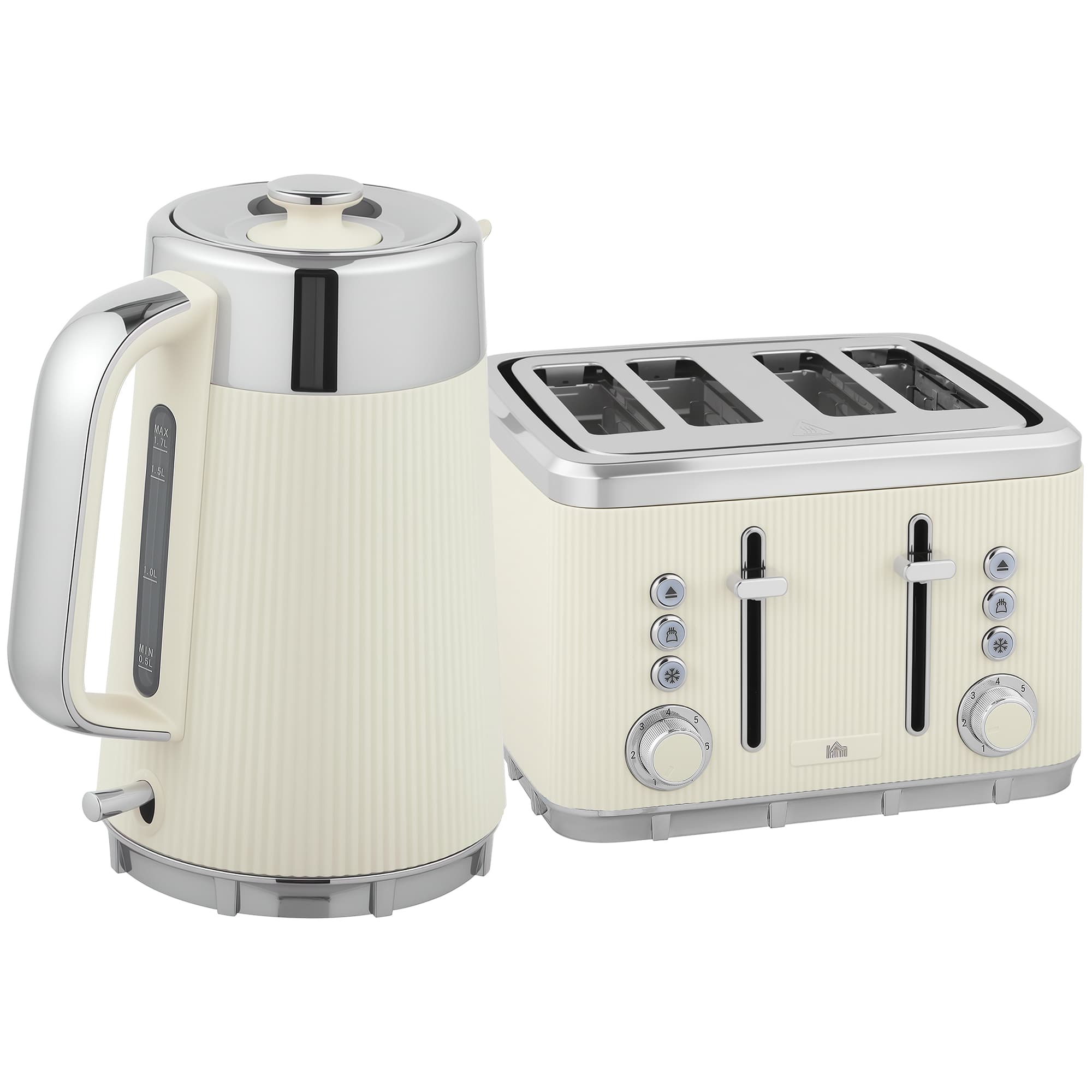 Cream Kettle & 4-Slice Toaster Set