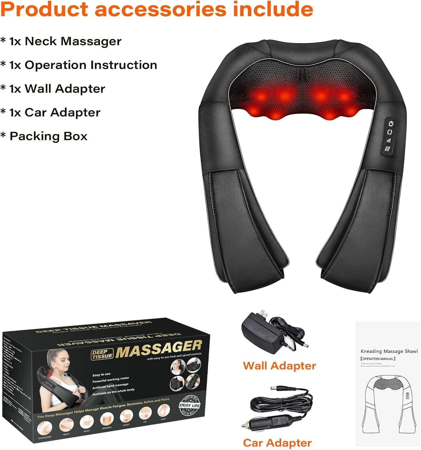 Shiatsu Neck & Shoulder Massager with Heat - image 1