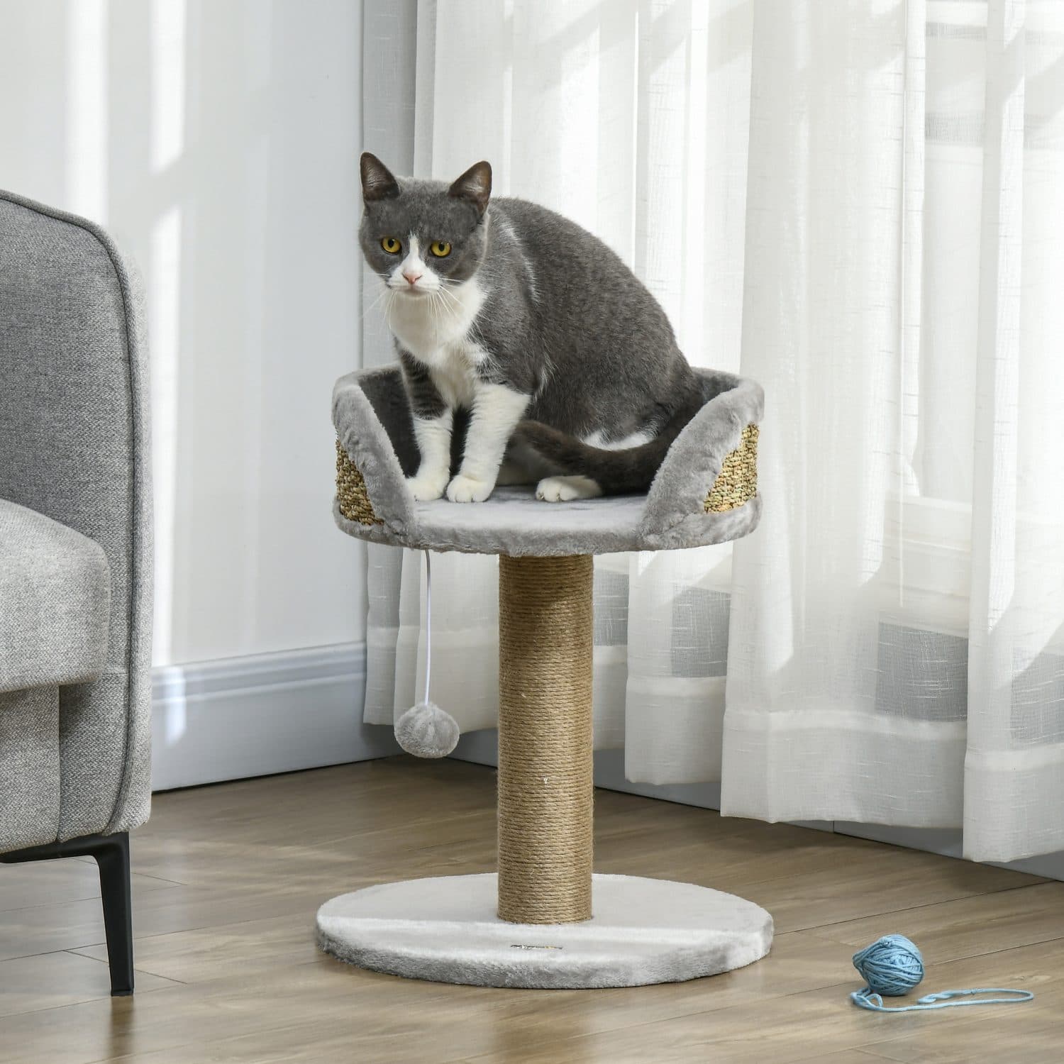 PawHut Cat Tree Tower With Jute Rope Scratching Post - image 5