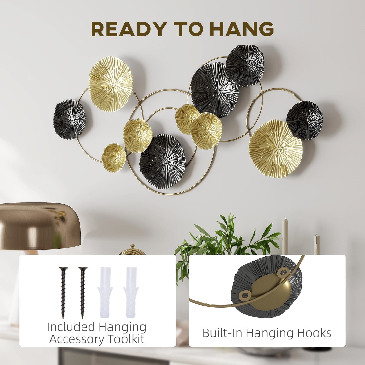 Modern Multi-Disc Metal Wall Art - image 4