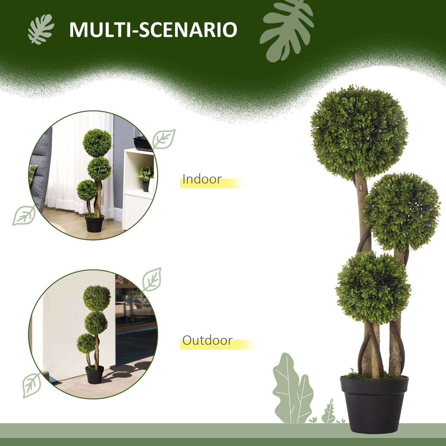 90cm Artificial Boxwood Trees - image 3