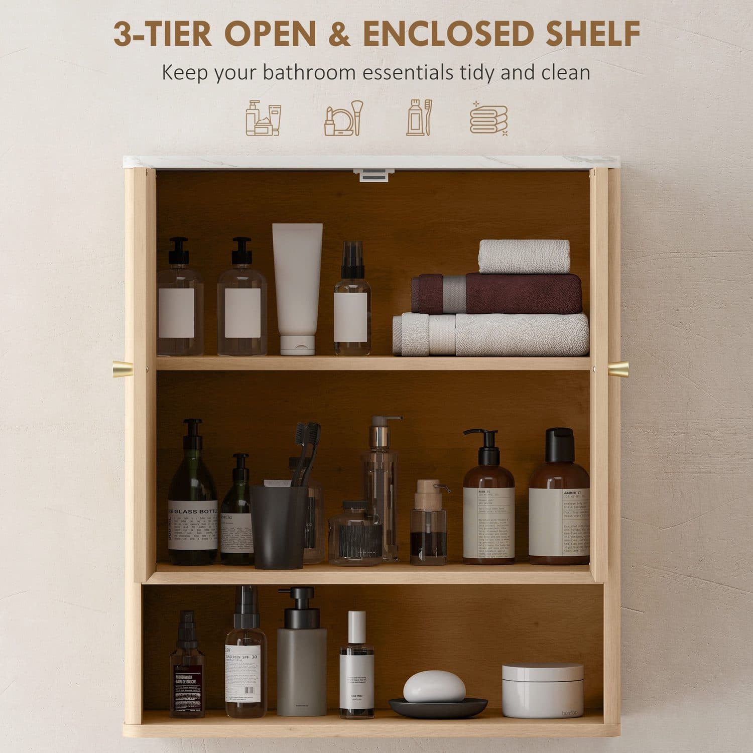 Oak Bathroom Wall Cabinet - image 2
