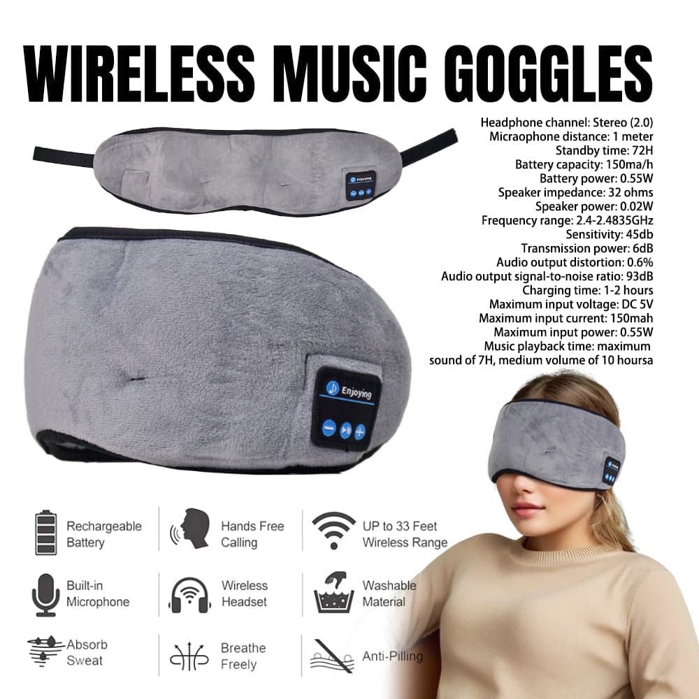 Bluetooth Sleep Headphones Eye Mask - image 3