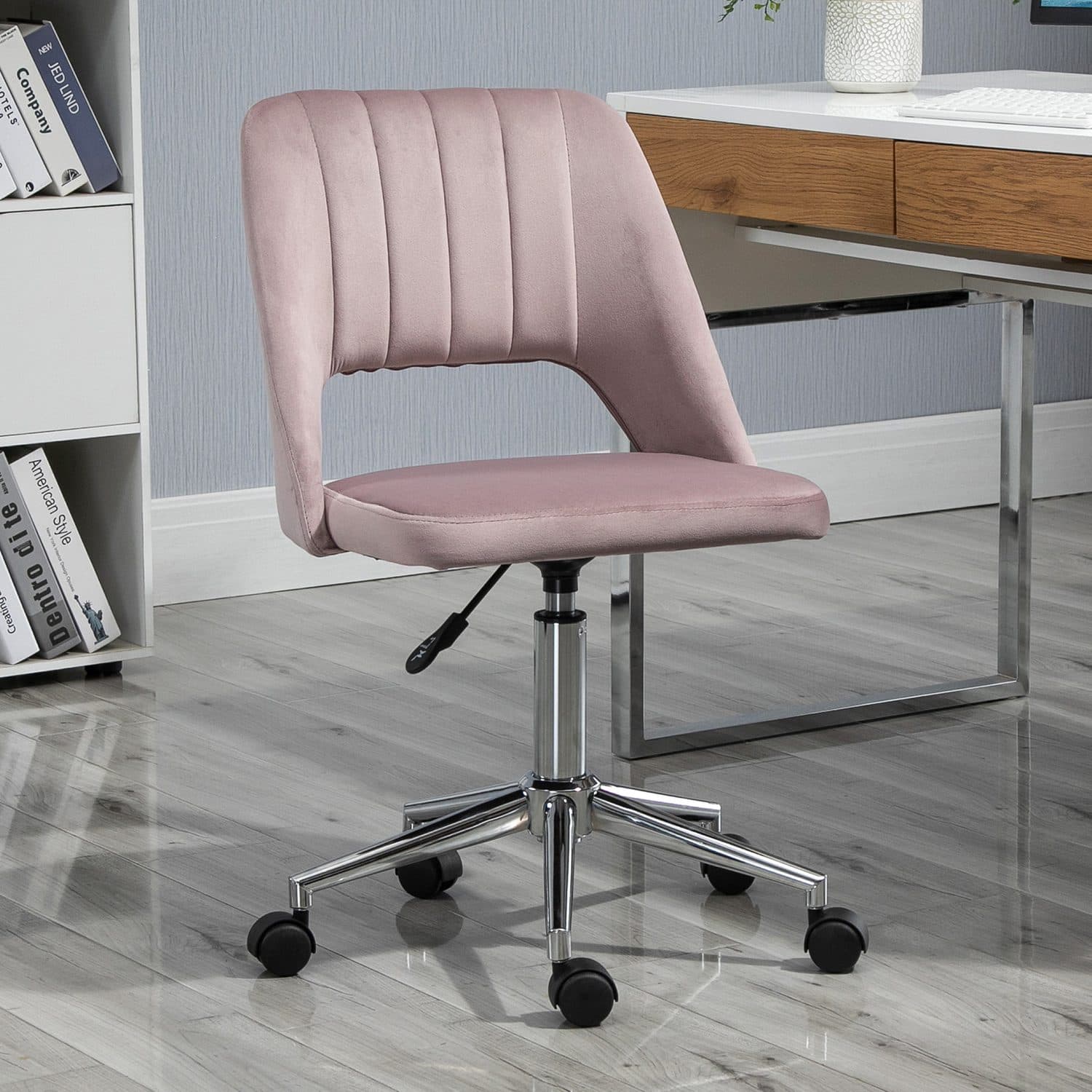 Pink Velvet Office Chair - image 1