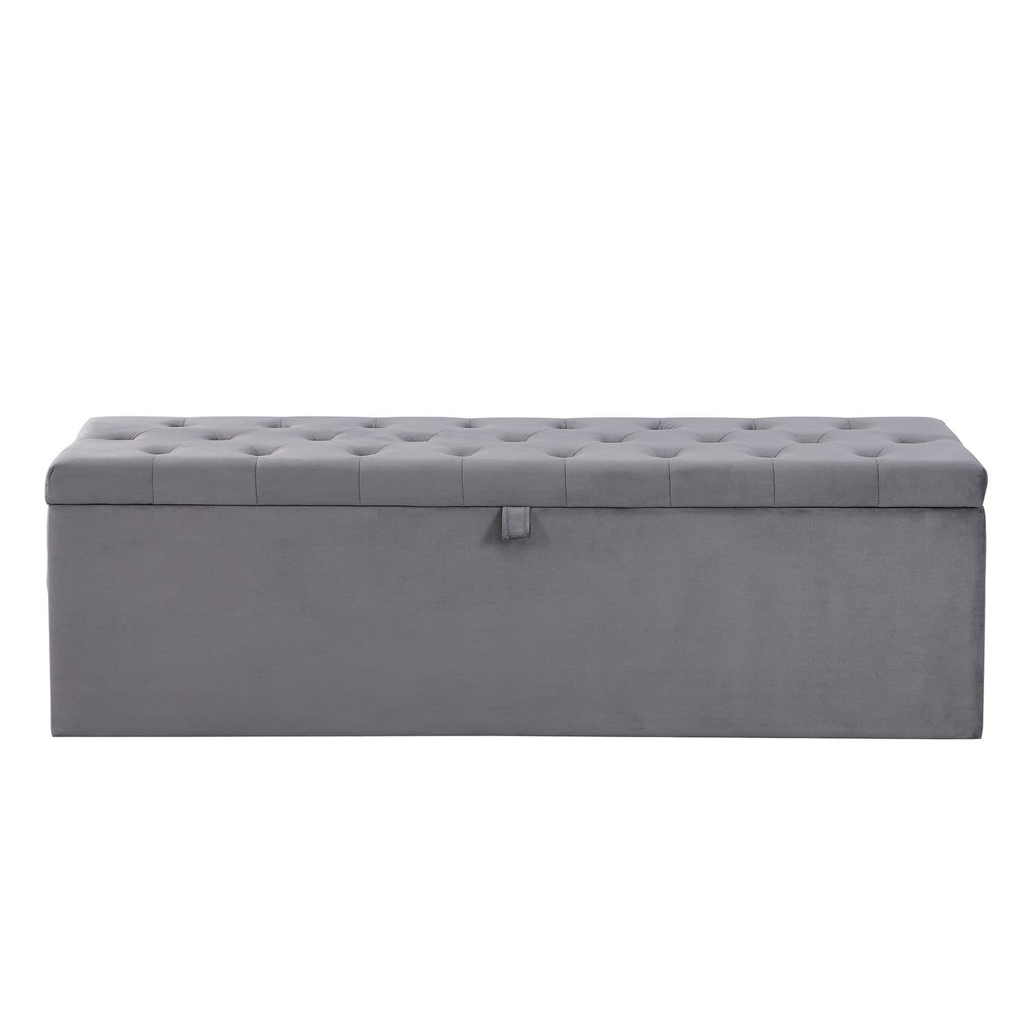 Grey Velvet Ottoman Bed - image 3