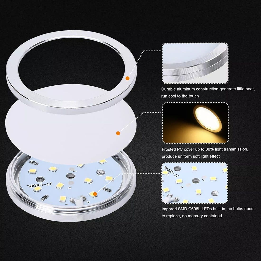 Warm White LED Under Cabinet Puck Light Kit - image 4