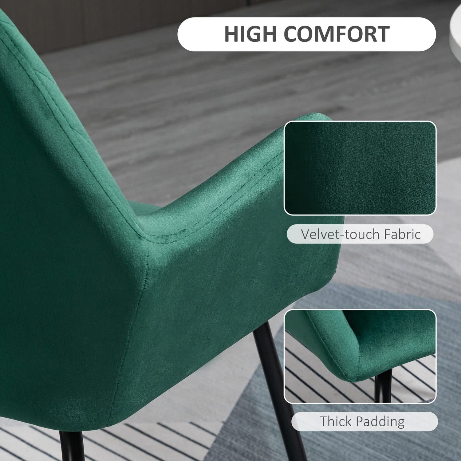 Green Velvet-Feel Plisse Accent Chair - image 4