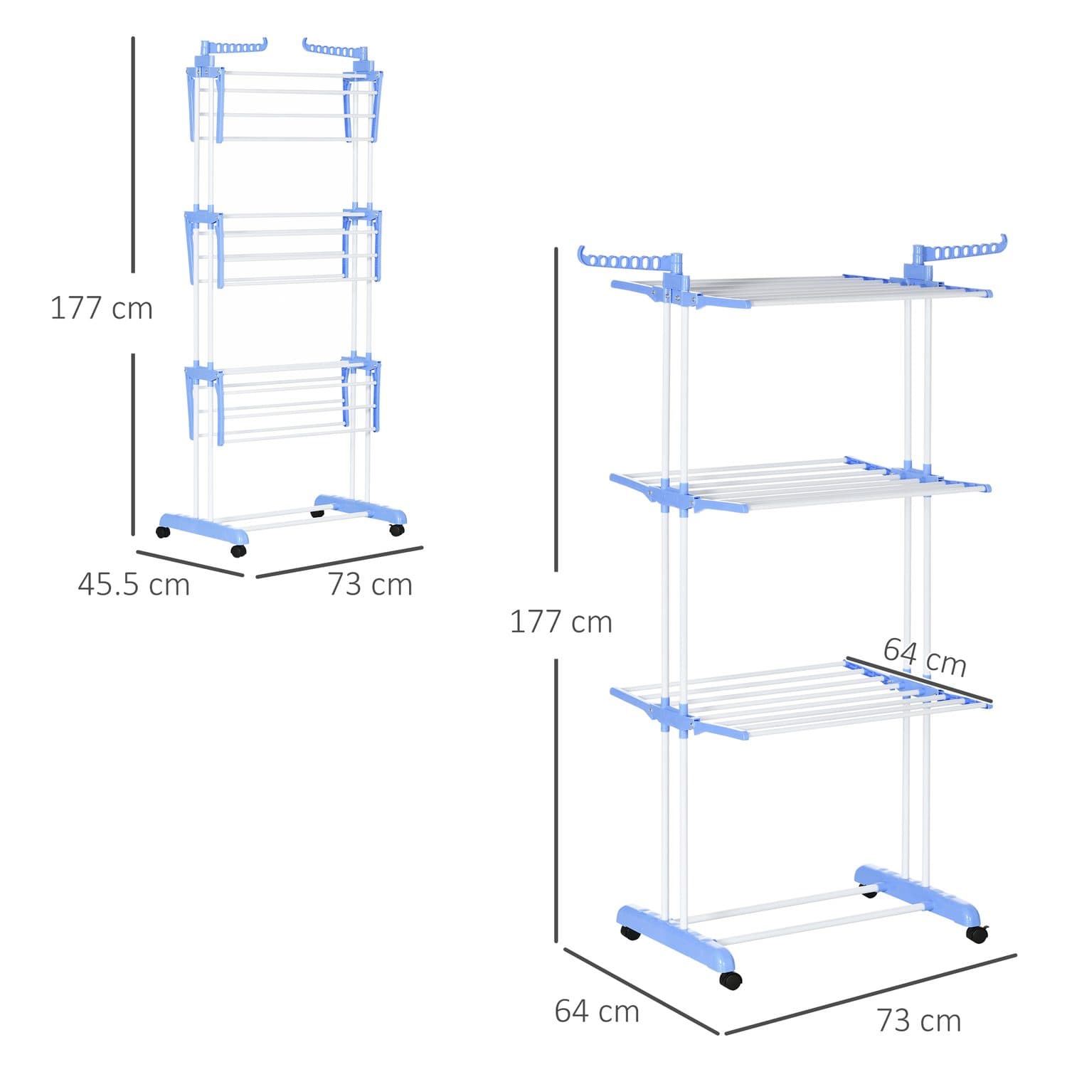 Foldable 4-Tier Clothes Drying Rack with Castors - image 4