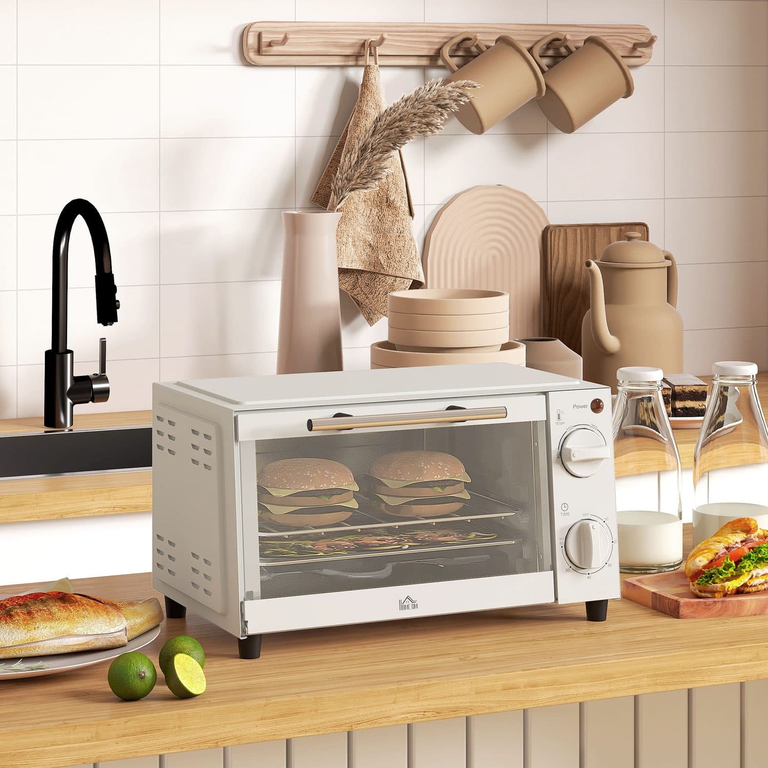9-Litre Countertop Mini Oven with Temperature and Timer Controls - image 1