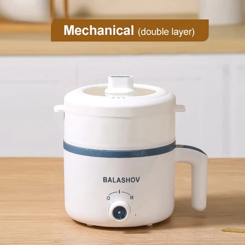 Compact 1.7L Rice Cooker and Double Layer Steamer for Small Kitchens - NonStick Inner Pot  HeatRes