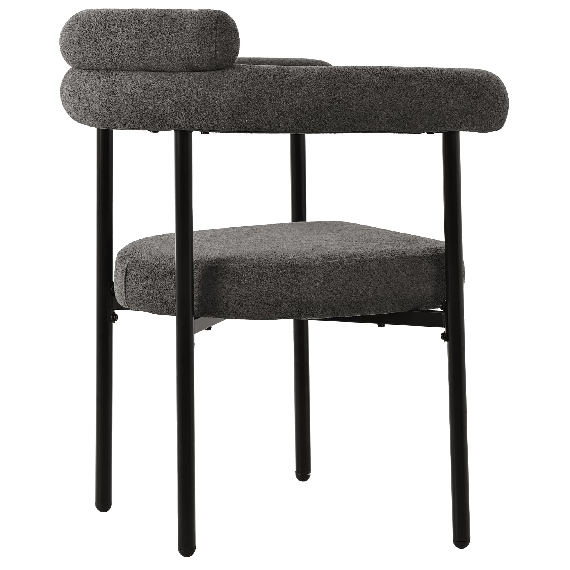 Set of 4 Modern Velvet Upholstered Dining Chairs in Grey - image 4