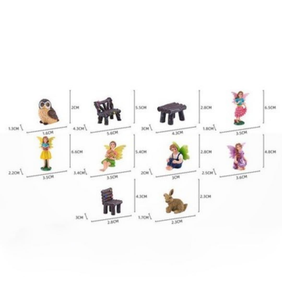 10-Piece Fairy Garden Miniature Set — Fairies, Animals and Furniture - image 1