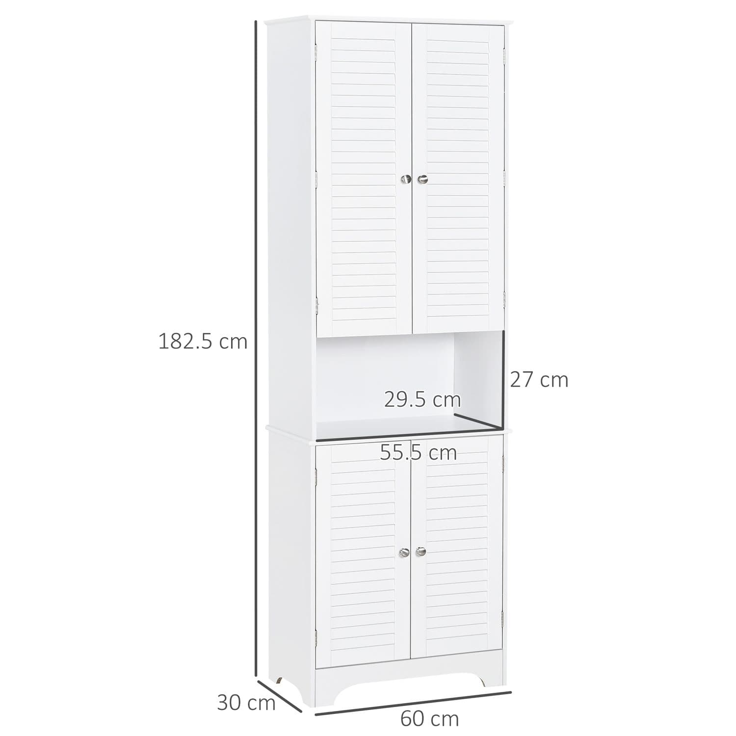 Tall White Retro Bathroom Cabinet - image 3