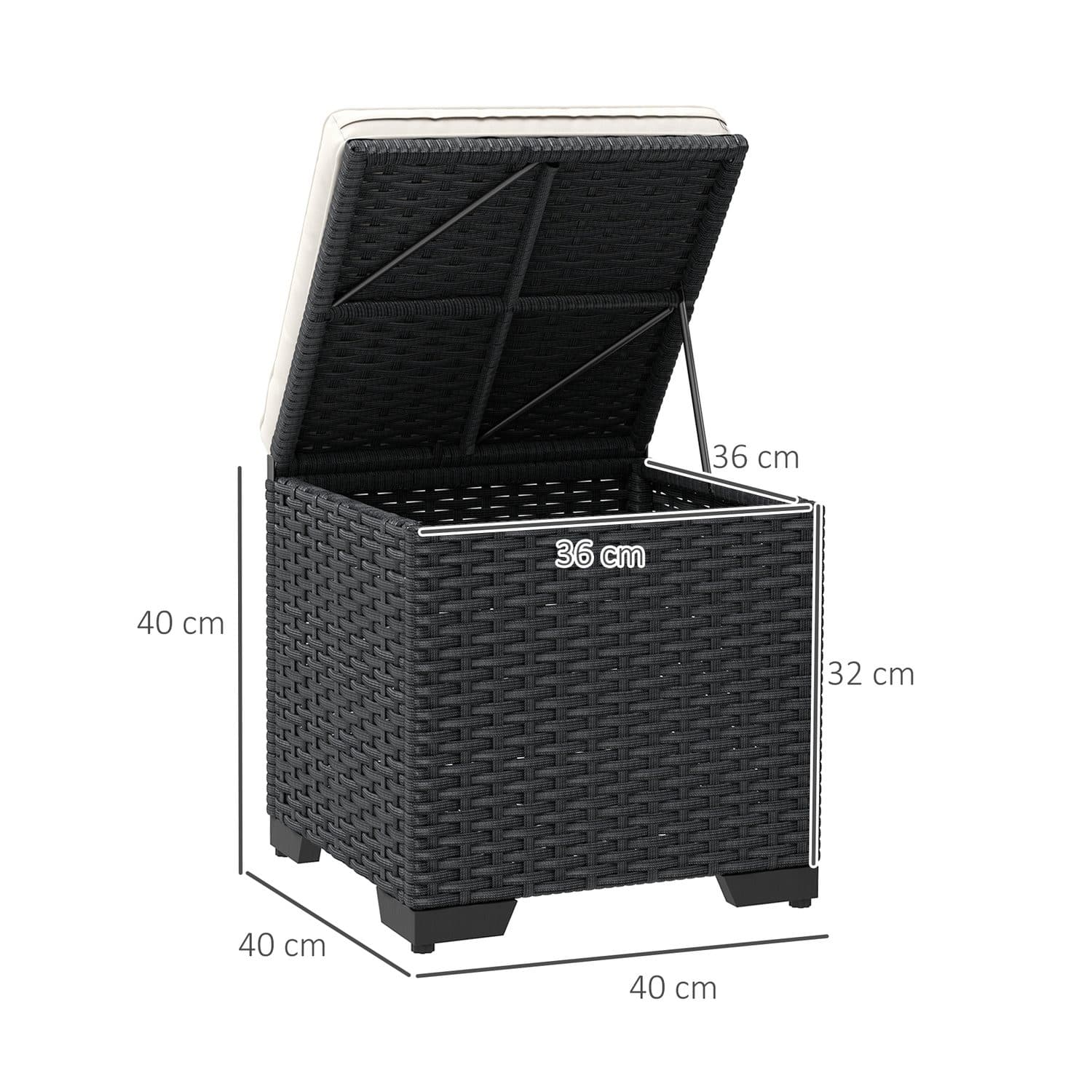 Twin Rattan Storage Footstools - image 4