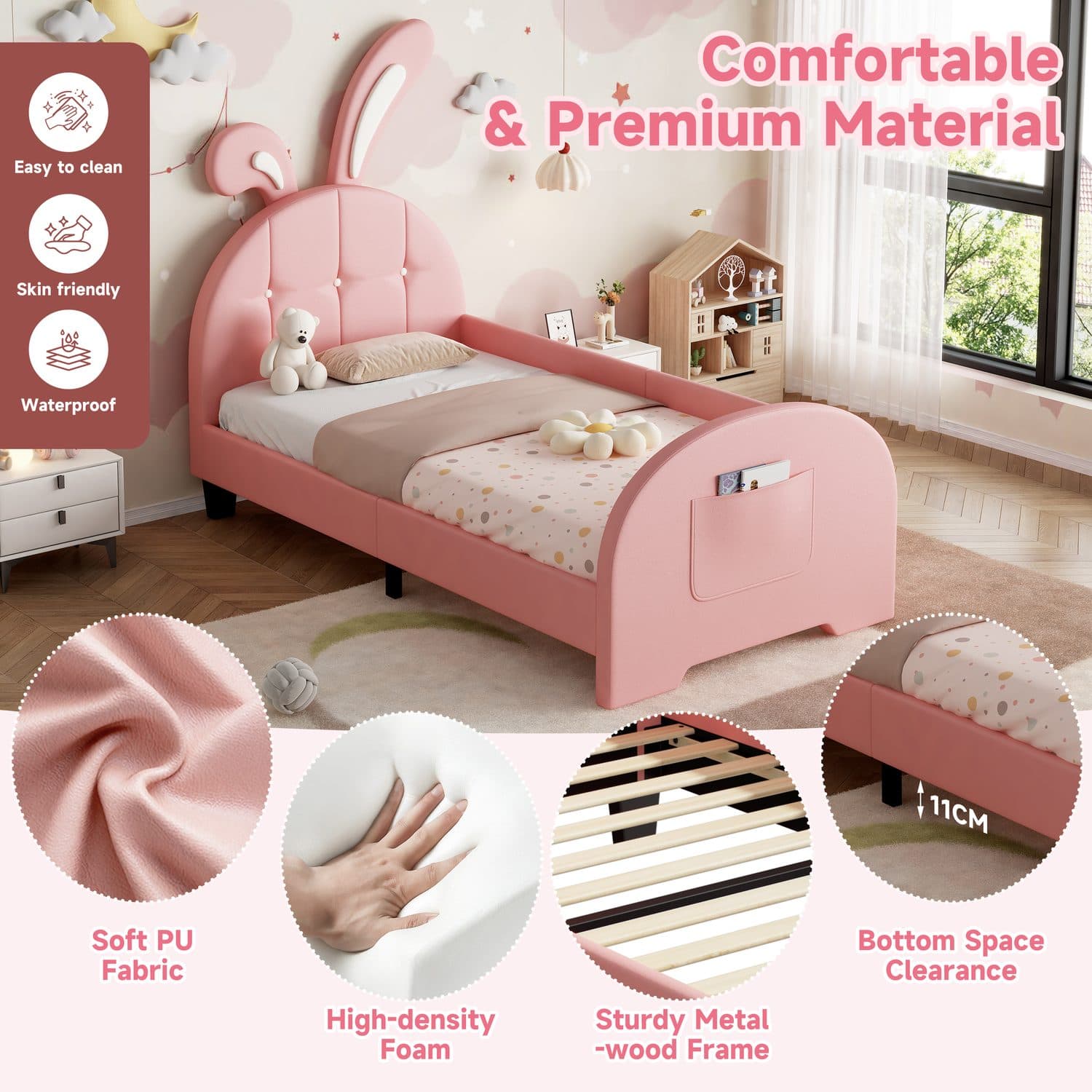 Pink Bunny Single Bed - image 3