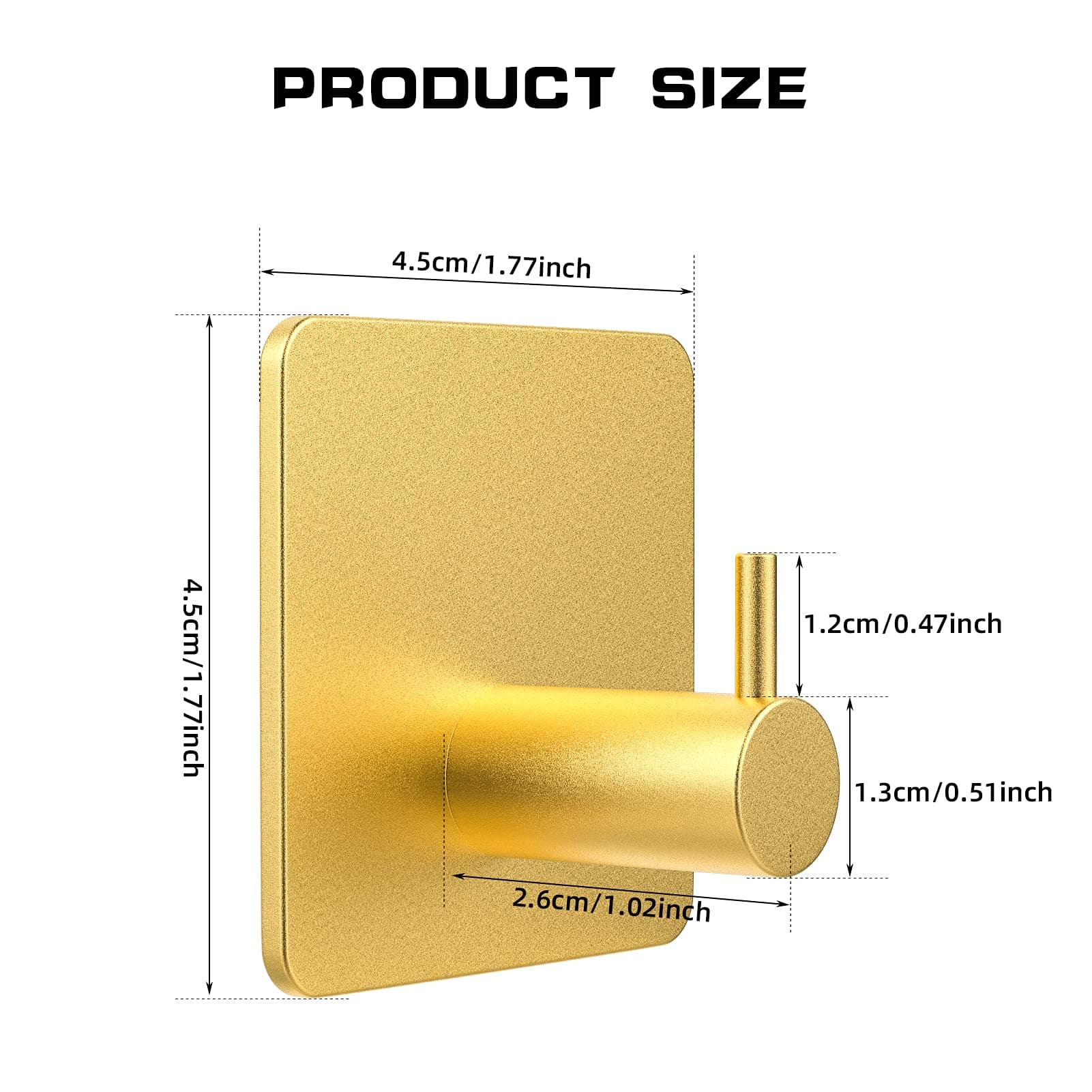 Gold No-Drill Towel Hooks for Bathrooms and Kitchens - image 7