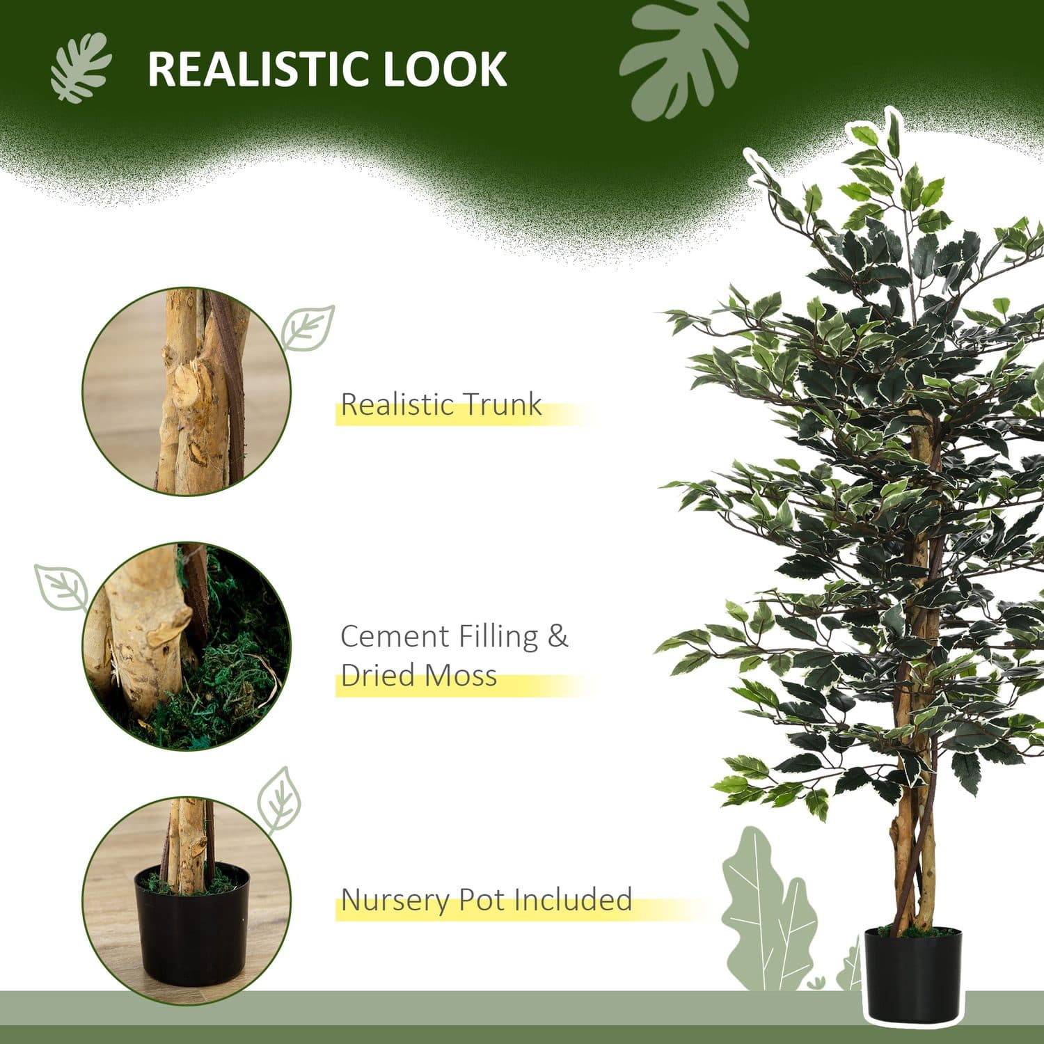 130cm Artificial Ficus Trees - image 2